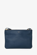 Celine 2018 Navy Blue Leather Small Trio Crossbody