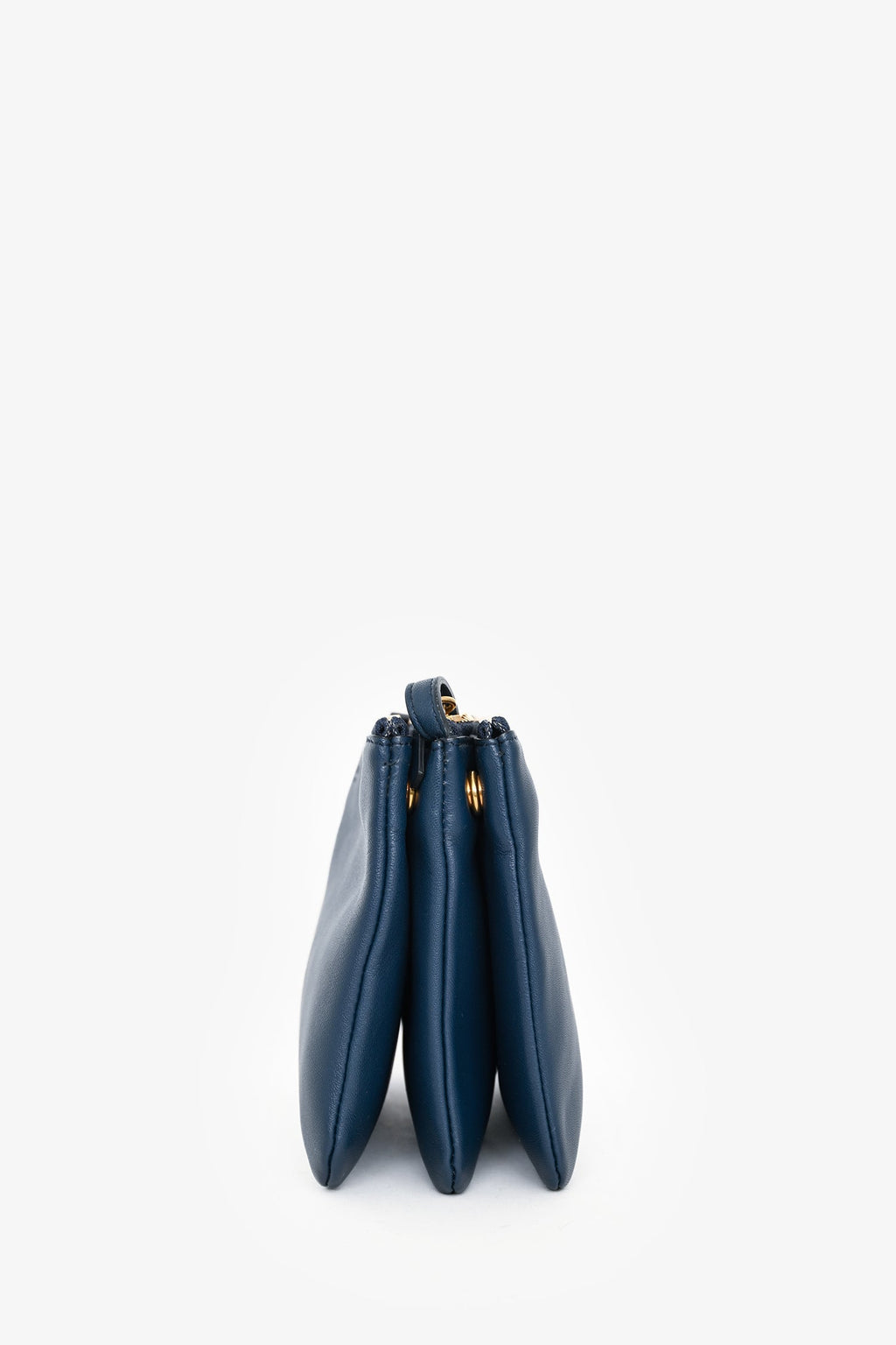 Celine 2018 Navy Blue Leather Small Trio Crossbody