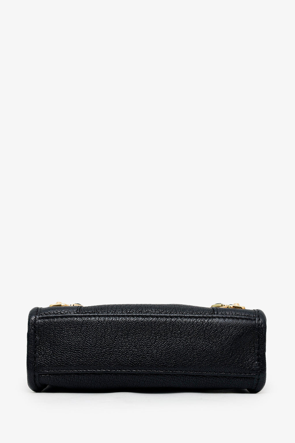 Balenciaga Black Leather Nano Edge City Bag GHW With Strap