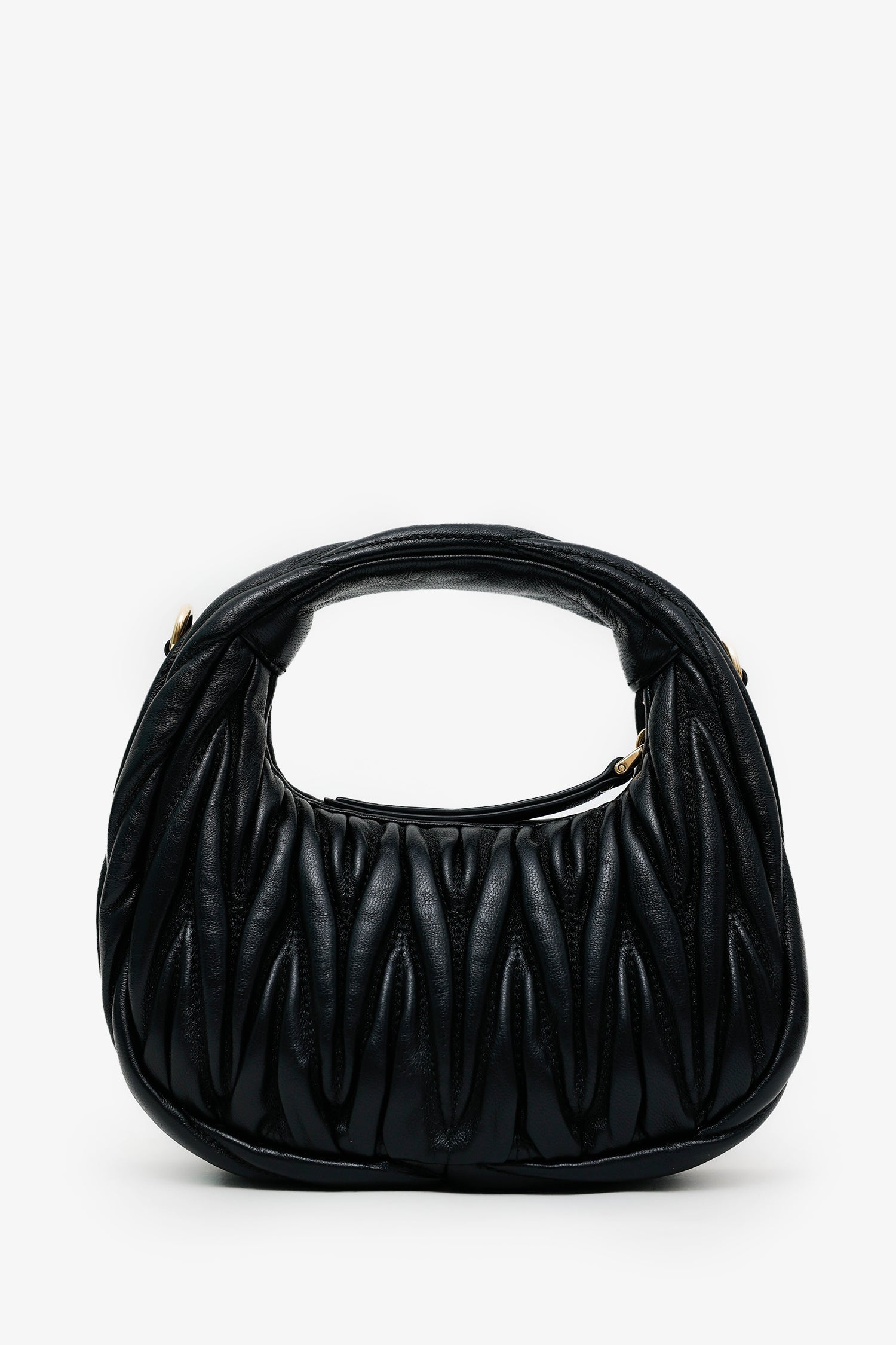 Miu Miu Black Leather Mini Wander Top Handle With Strap