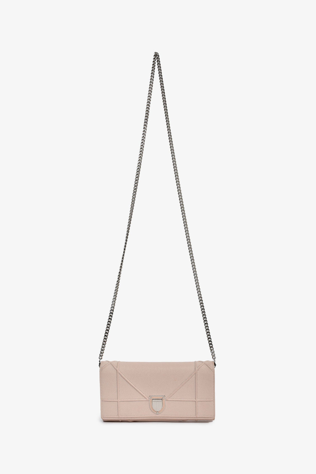Christian Dior 2017 Blush Pink Leather Diorama Wallet On Chain
