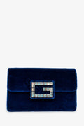 Gucci Blue Velvet GG Crystal 'Broadway' Mini Shoulder Bag