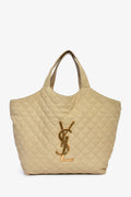 Saint Laurent Brown Leather Logo 'Icare' Maxi Tote Bag