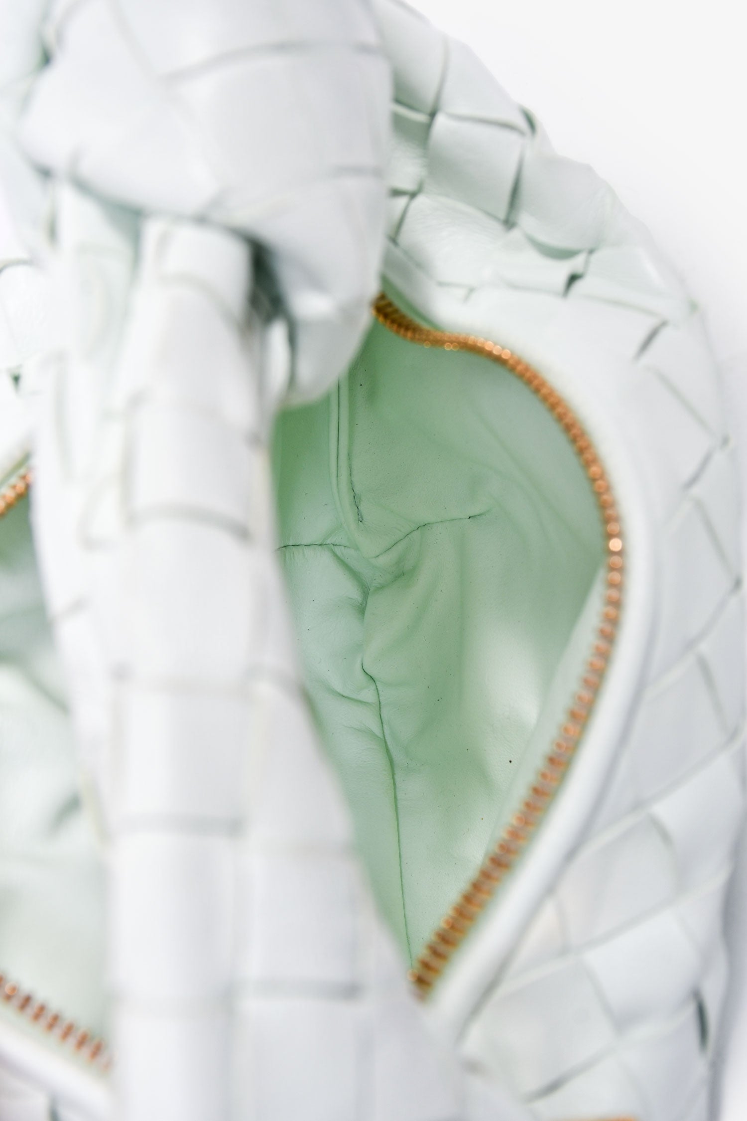 Bottega Veneta Mint Green Intrecciato Leather Mini Jodie Bag