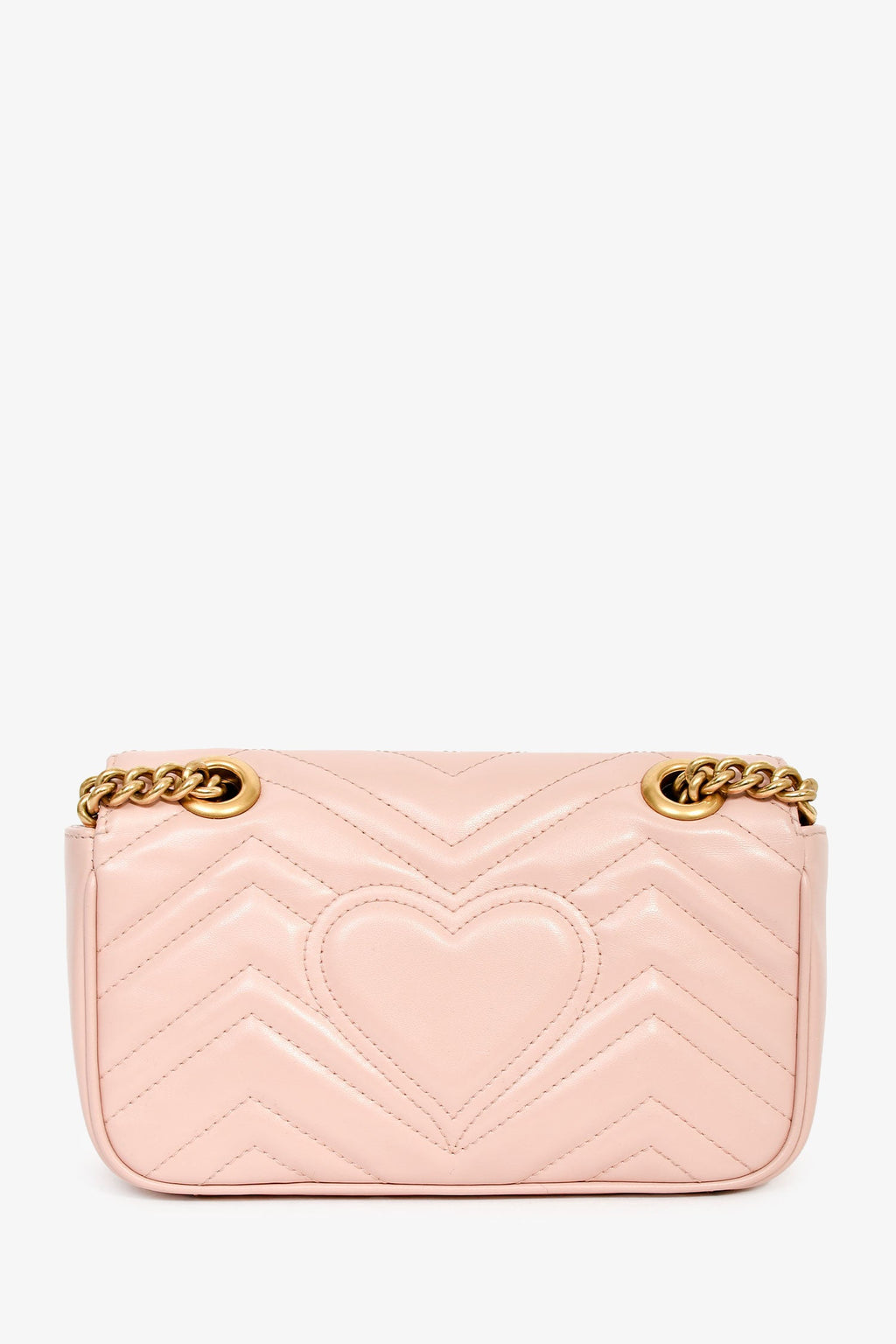 Gucci Light Pink Lambskin Matelasse Small GG Marmont Double Chain Shoulder Bag