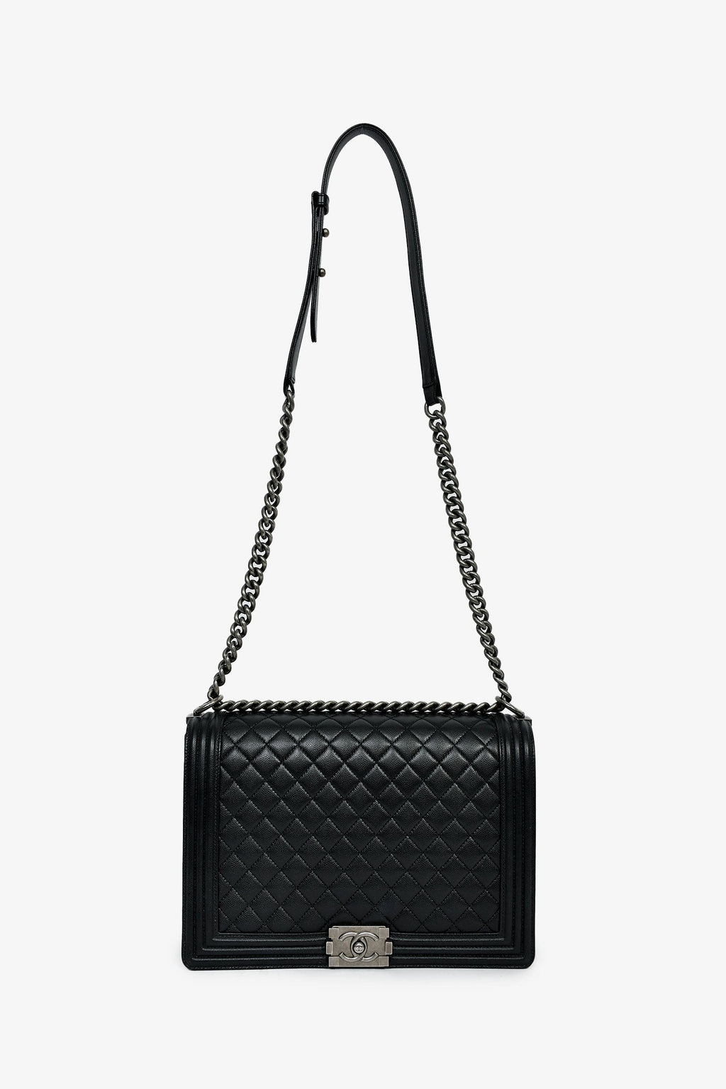 Pre-Loved Chanel™ 2018 Black Caviar Large Boy Bag