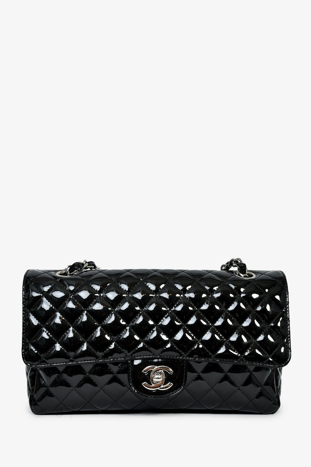 Pre-Loved Chanel™ 2006-08 Black Patent 'Secret Label' Flap Shoulder Bag