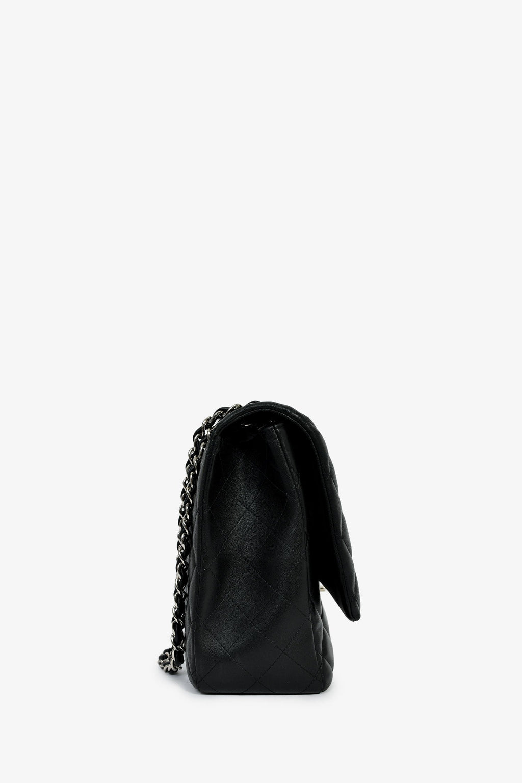 Pre-Loved Chanel™ 2011 Black Lambskin Maxi Single Flap Shoulder Bag