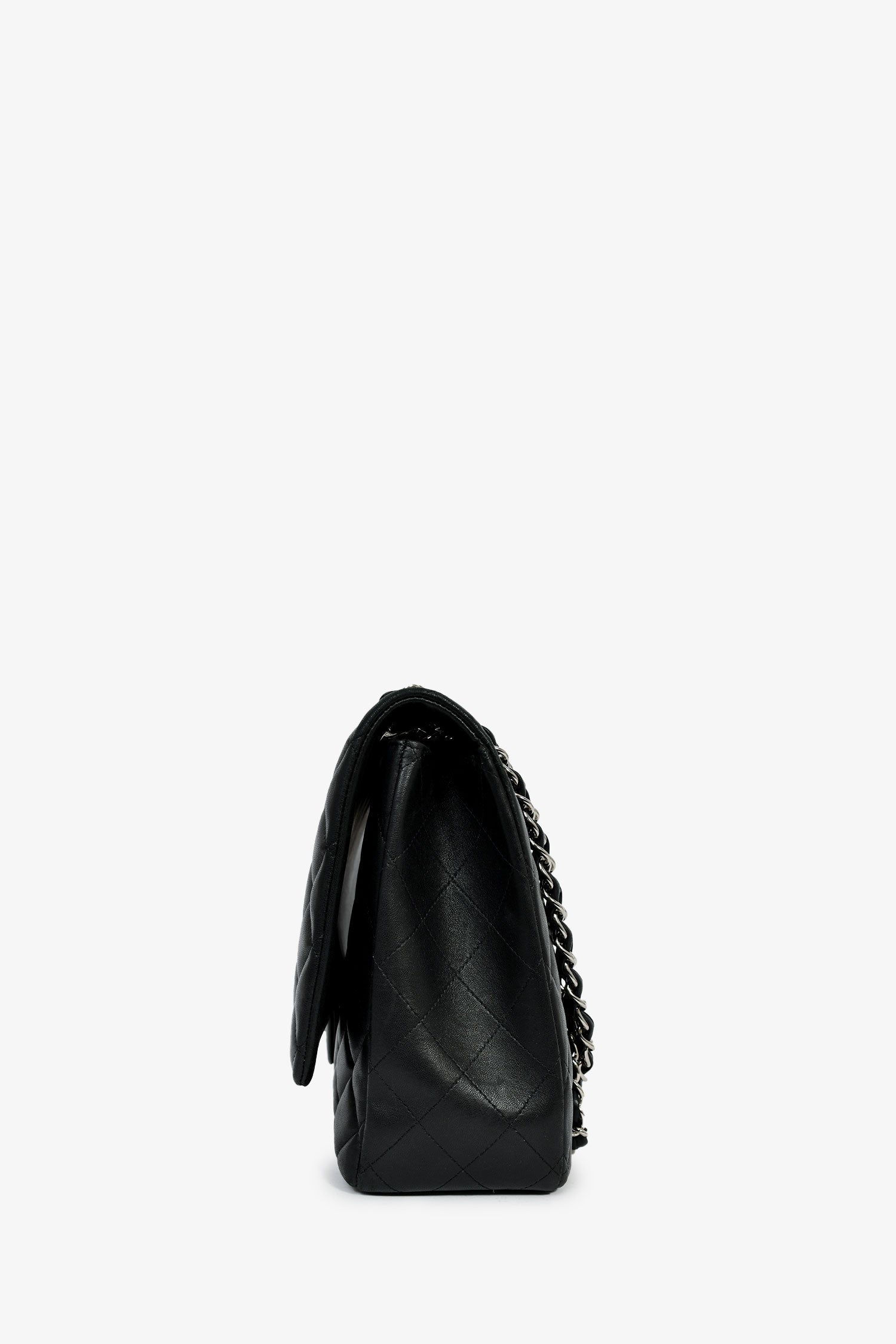 Pre-Loved Chanel™ 2011 Black Lambskin Maxi Single Flap Shoulder Bag