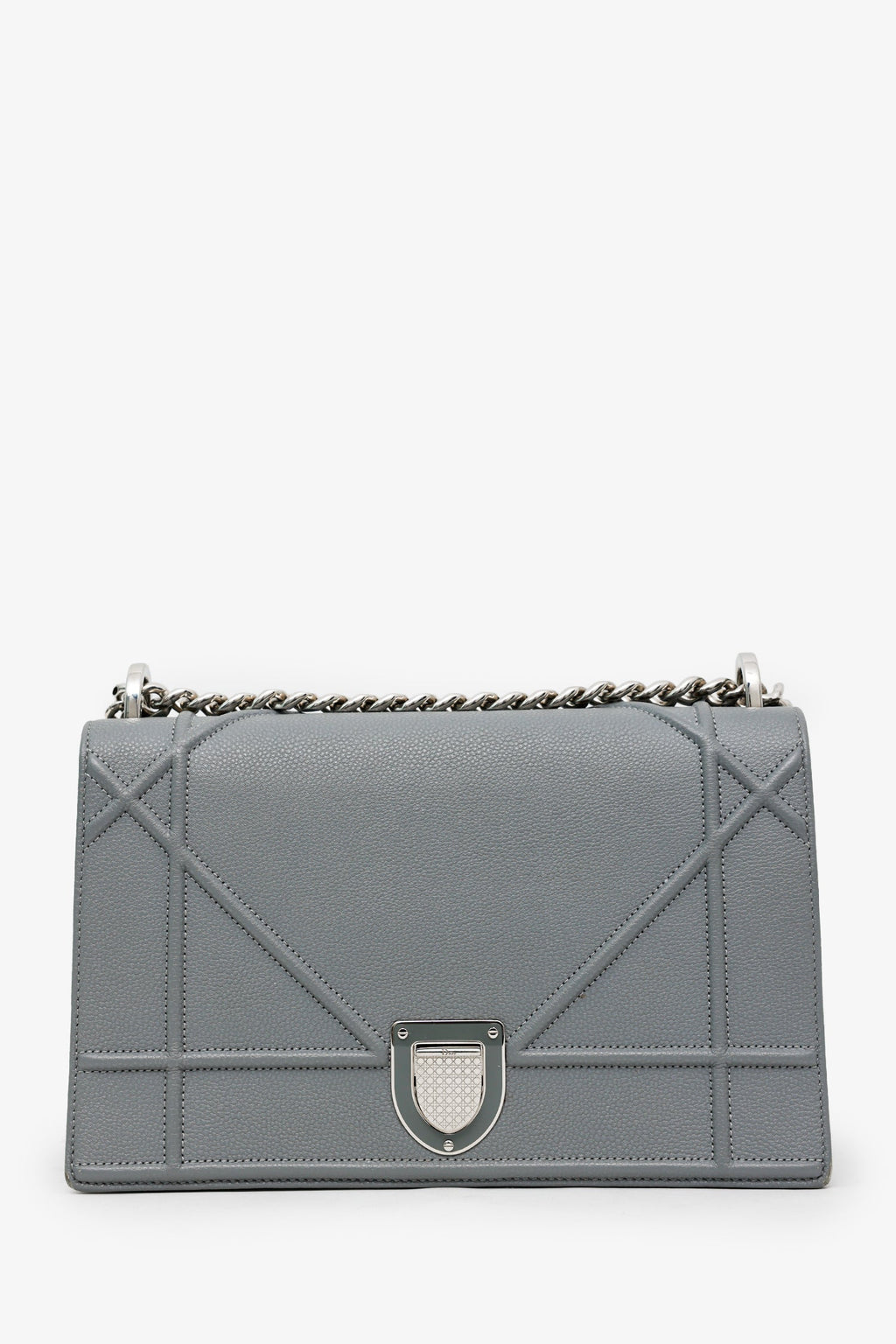 Christian Dior Grey Leather Cannage 'Dioramma' Shoulder Bag