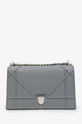 Christian Dior Grey Leather Cannage 'Dioramma' Shoulder Bag