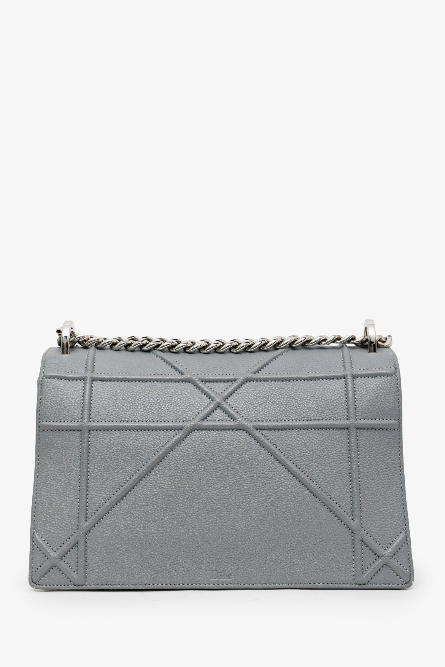 Christian Dior Grey Leather Cannage 'Dioramma' Shoulder Bag