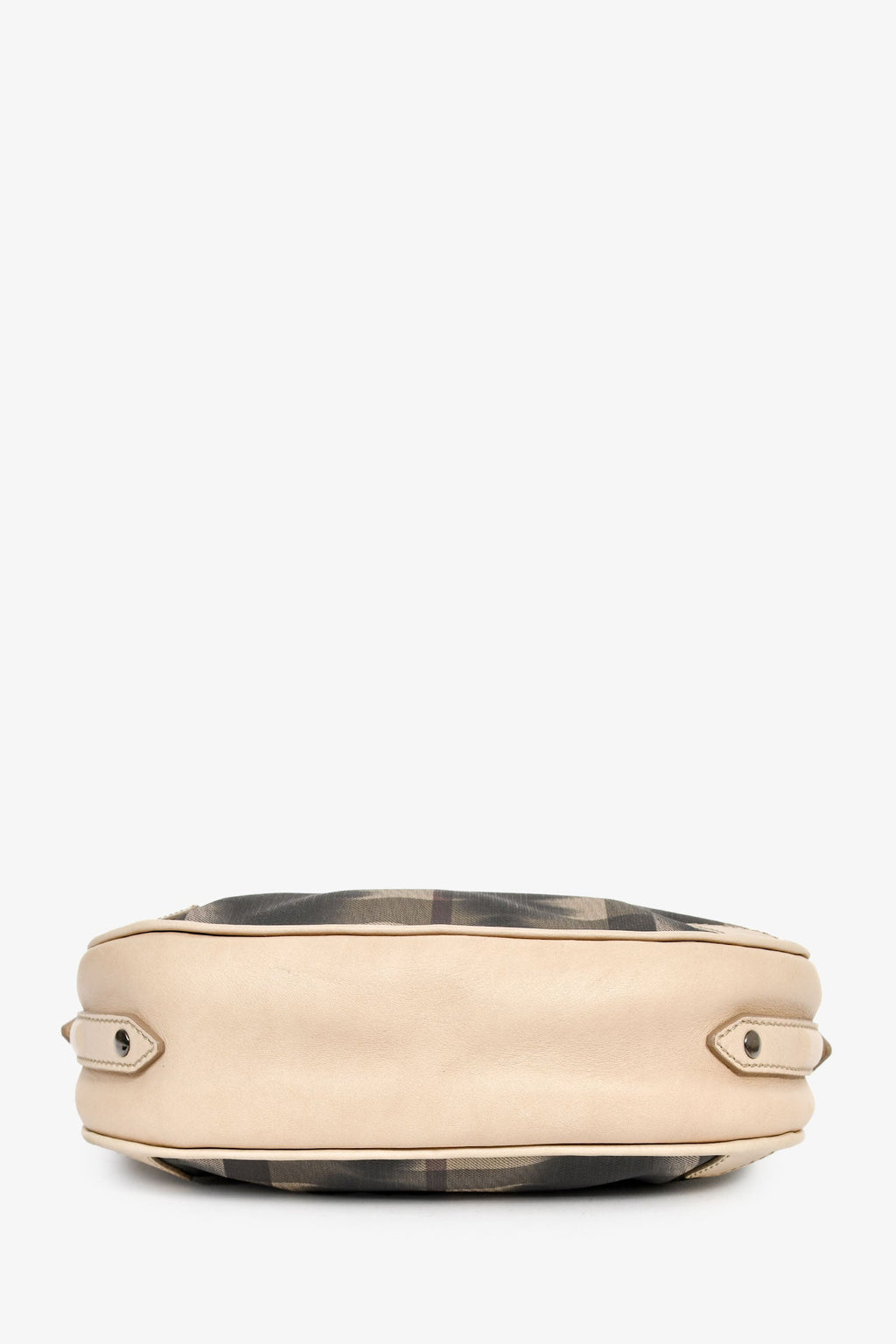 Burberry Beige/Black Leather/Canvas 'Rocking Horse' Shoulder Bag