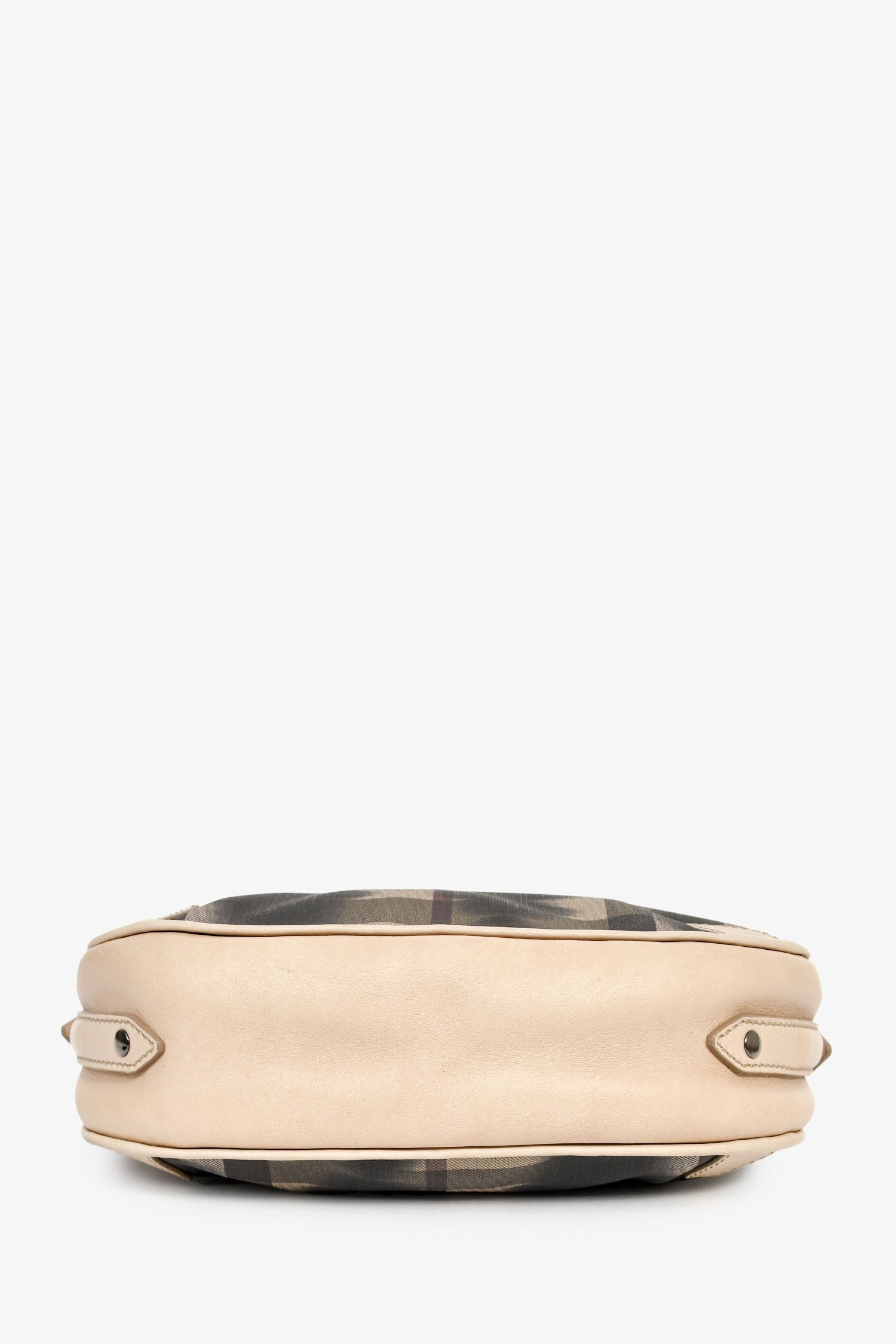 Burberry Beige/Black Leather/Canvas 'Rocking Horse' Shoulder Bag