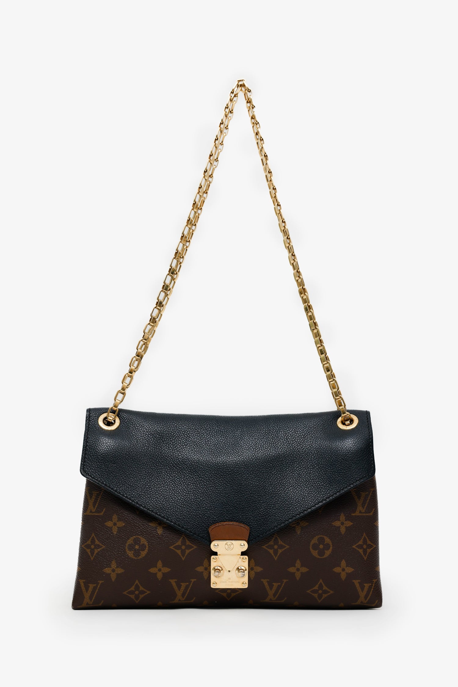 Louis Vuitton 2016 Black Monogram Pallas Chain Bag