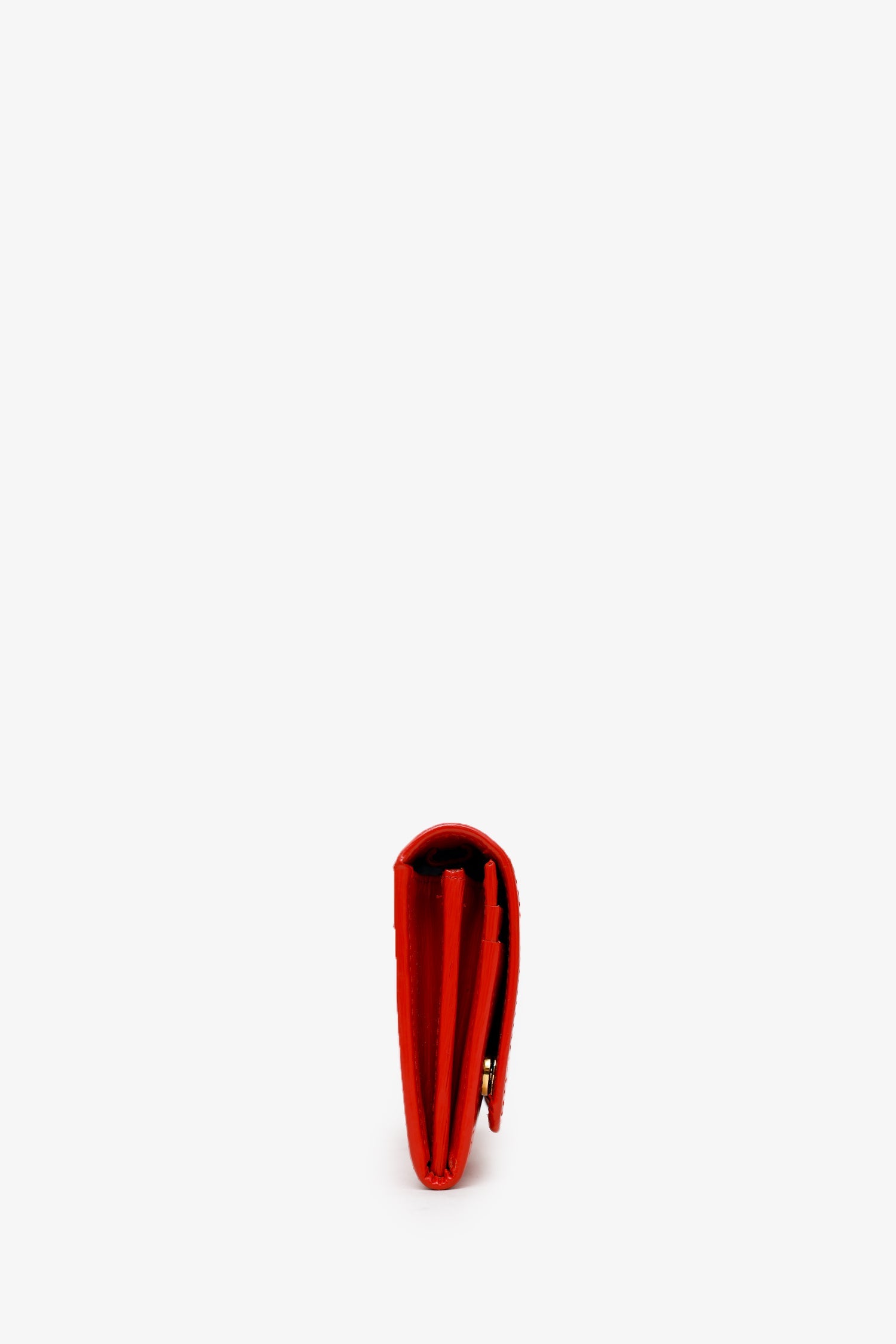 Prada Red Lacca Vitello Move Leather Wallet on Chain Clutch Bag