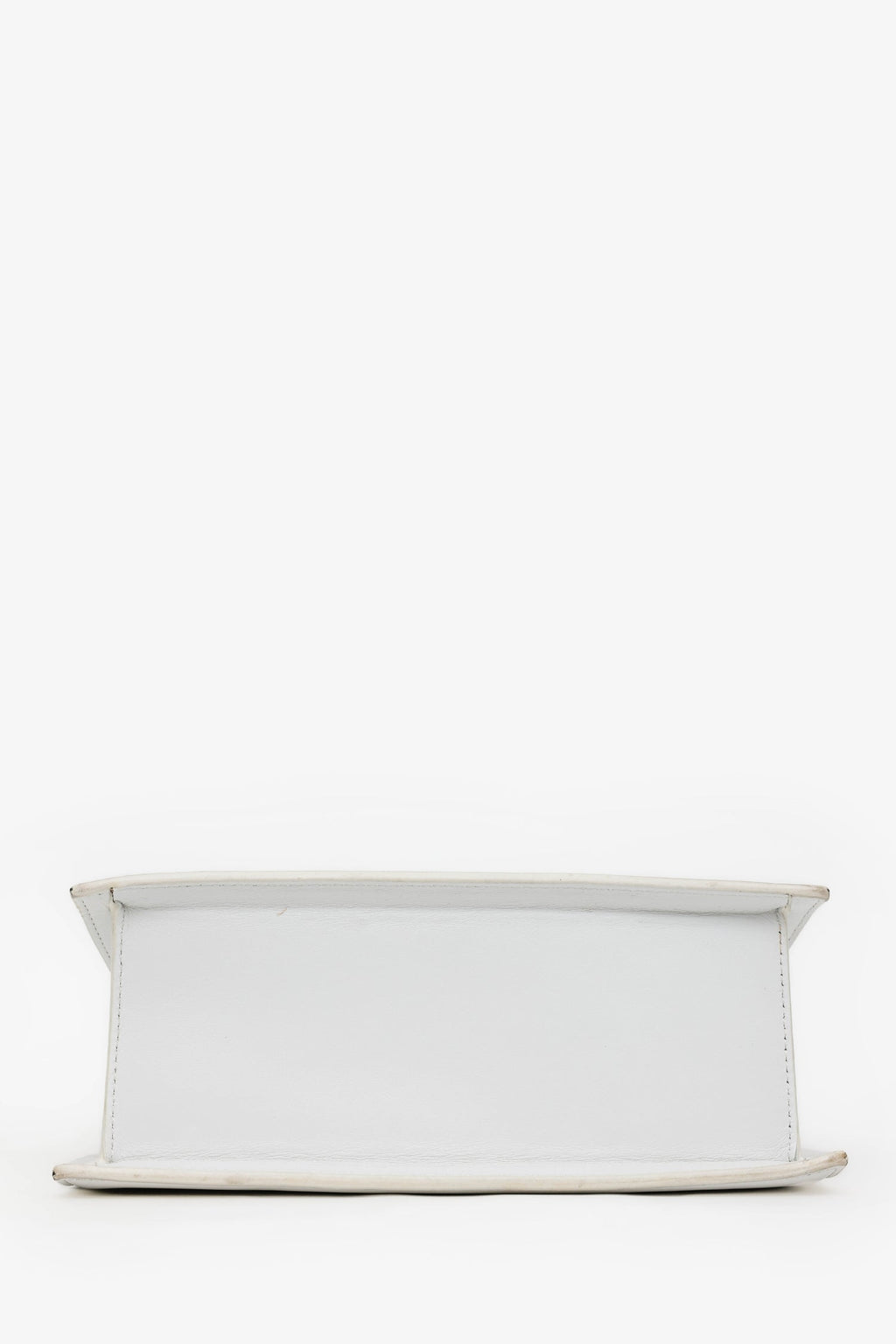 Jacquemus White Leather Medium 'Le Chiquito' Top Handle With Strap