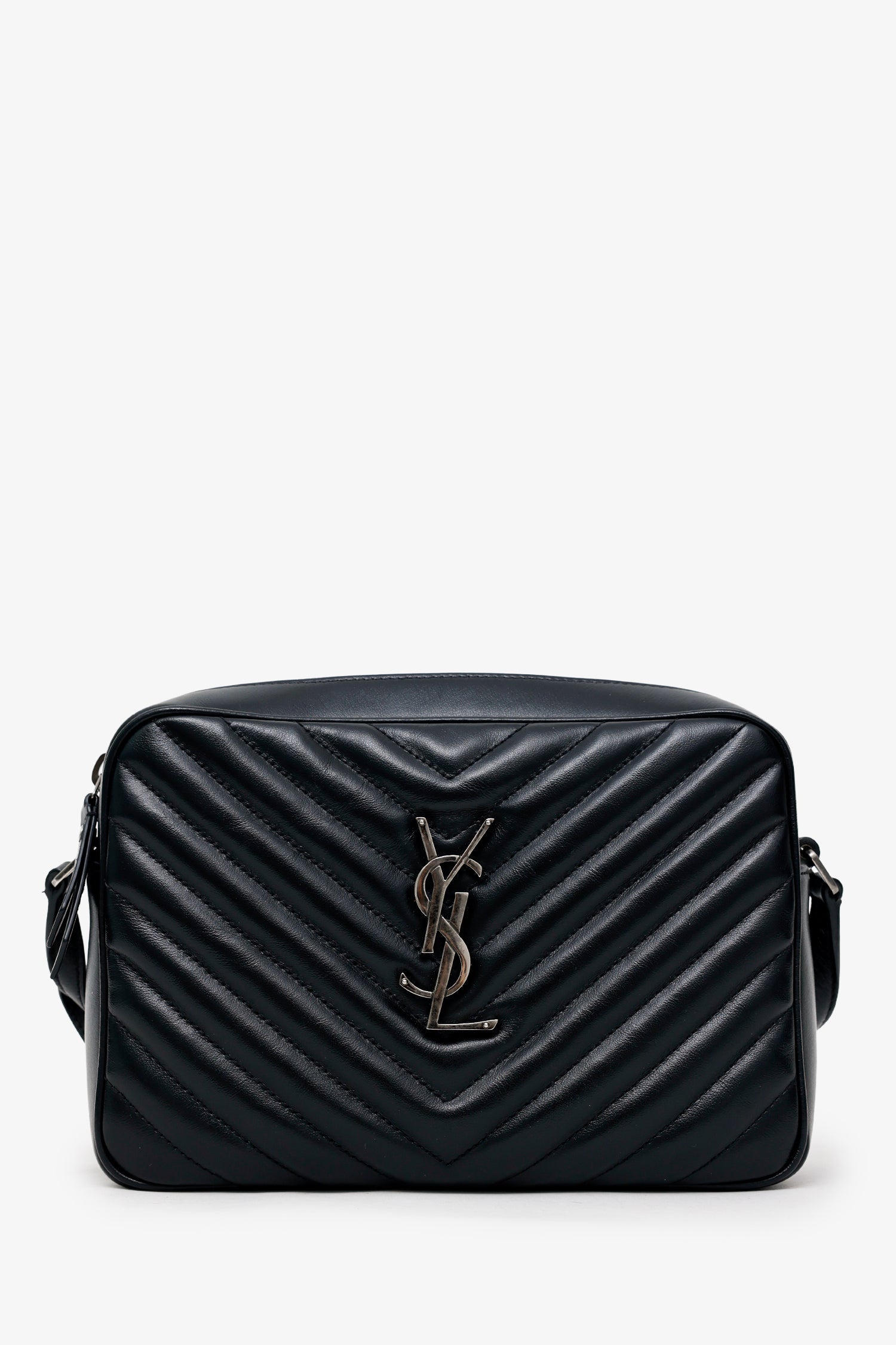 Saint Laurent Black Leather Lou Camera Bag