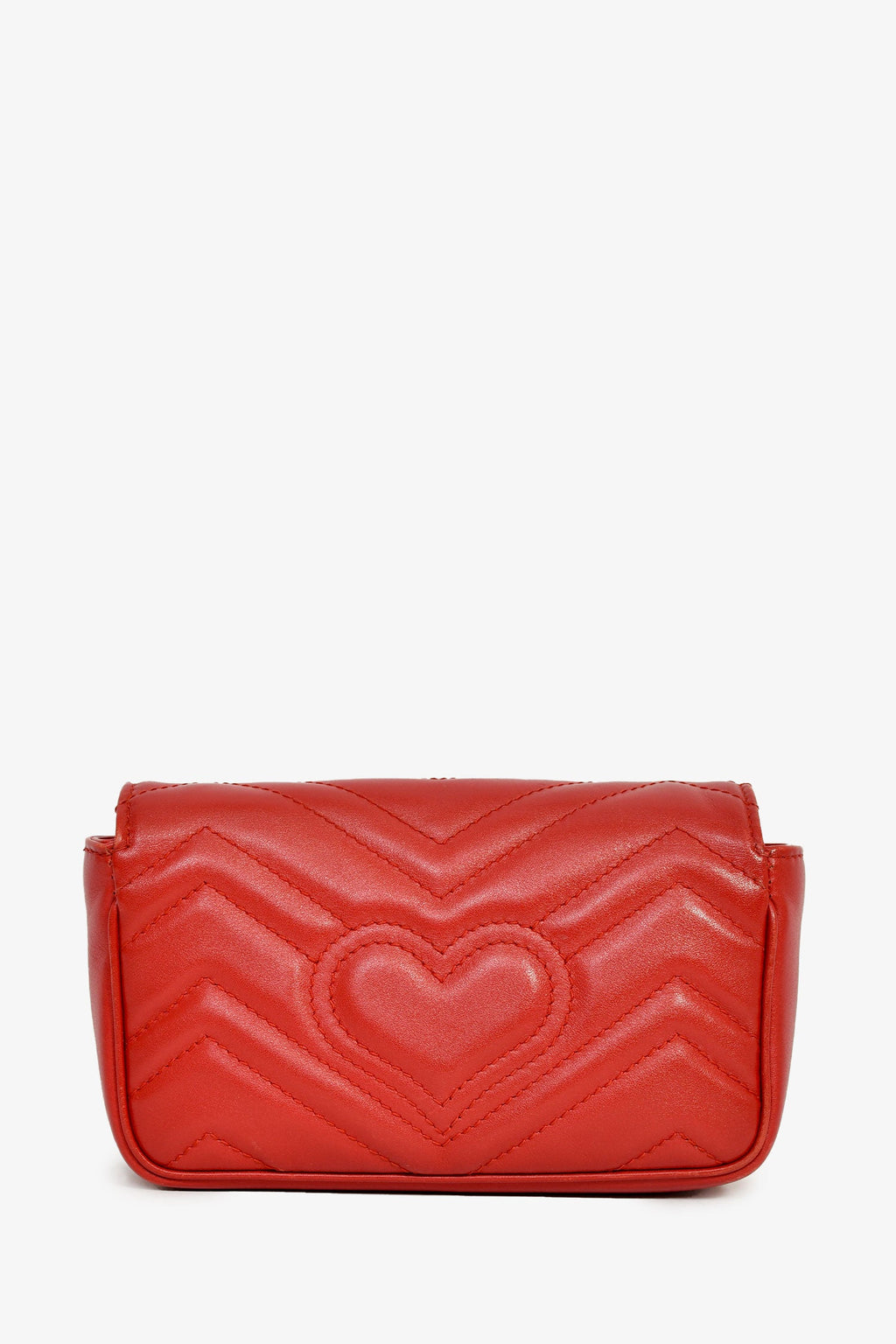 Gucci Red Chevron Quilted Leather Marmont Crossbody