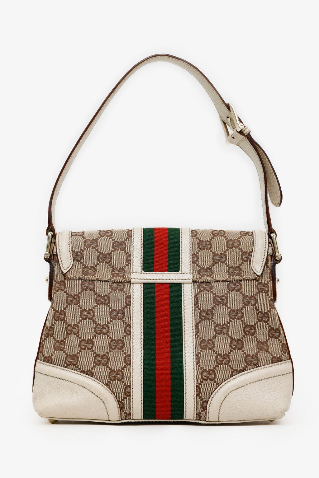Gucci Beige Ophidia GG Web Shoulder Bag