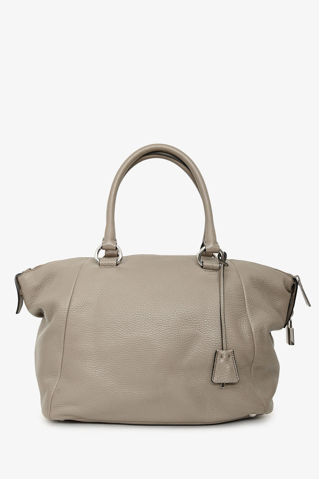 Prada Grey Leather Vitello Danio Top Handle