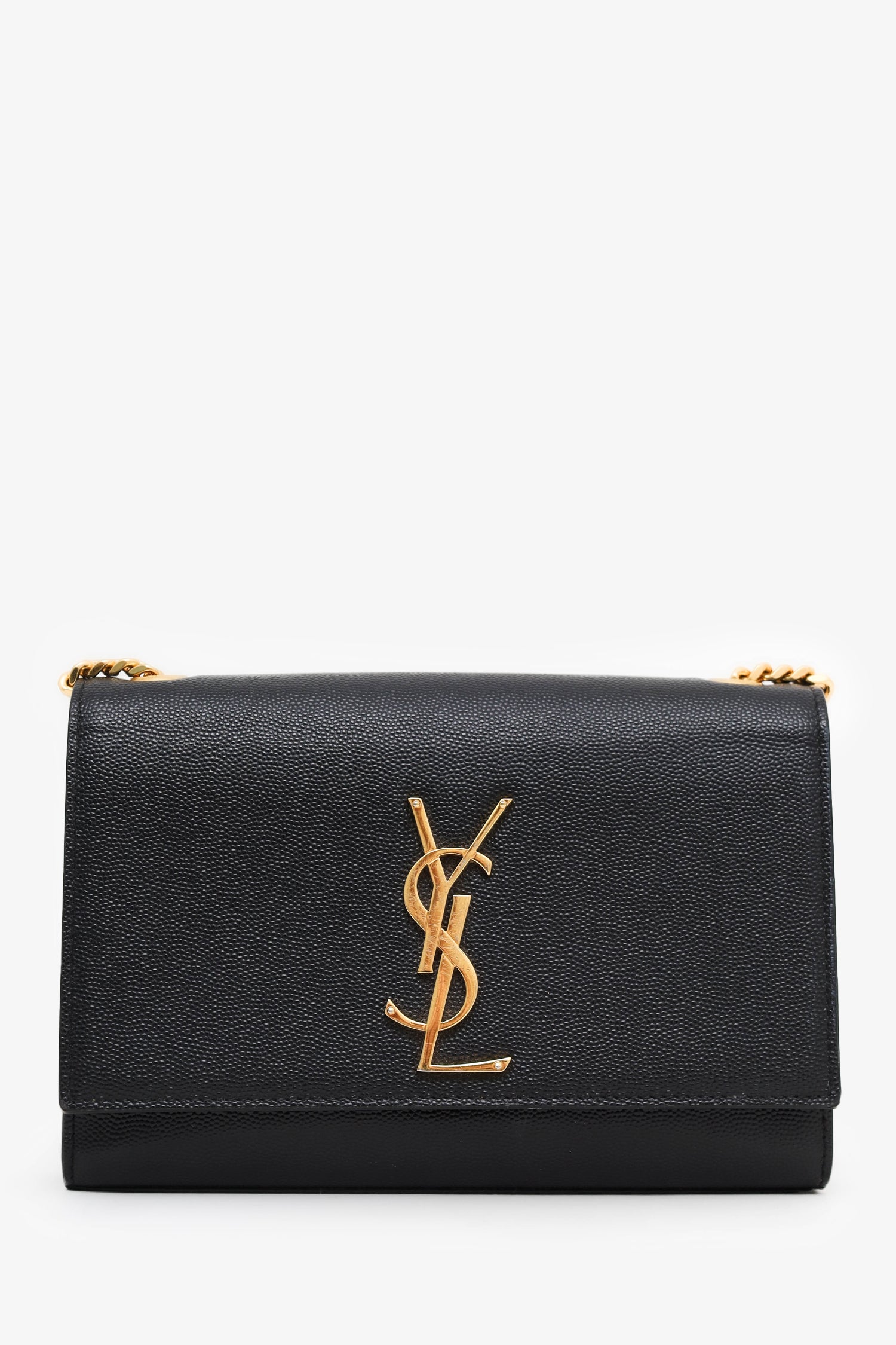 Saint Laurent Black Grained Leather Small Kate Bag