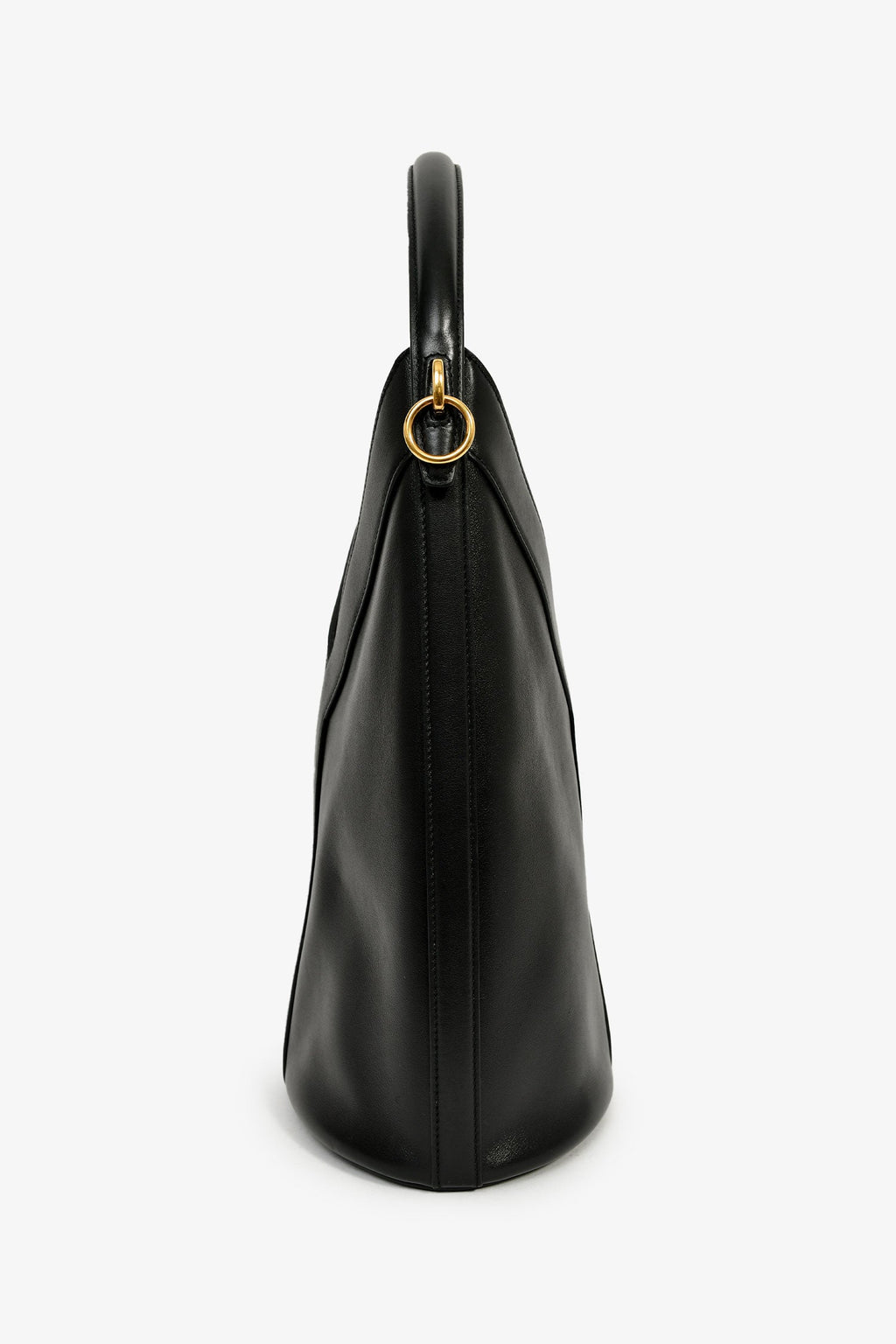 Saint Laurent Black Leather Y Bucket Top Handle Bag