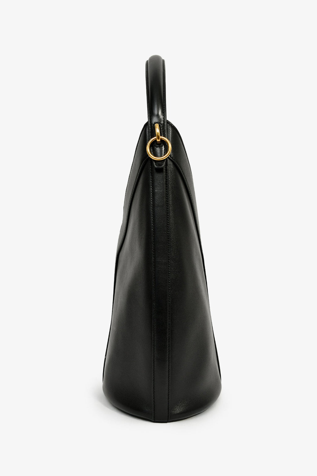 Saint Laurent Black Leather Y Bucket Top Handle Bag