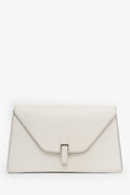 Valextra White Leather Envelope Clutch