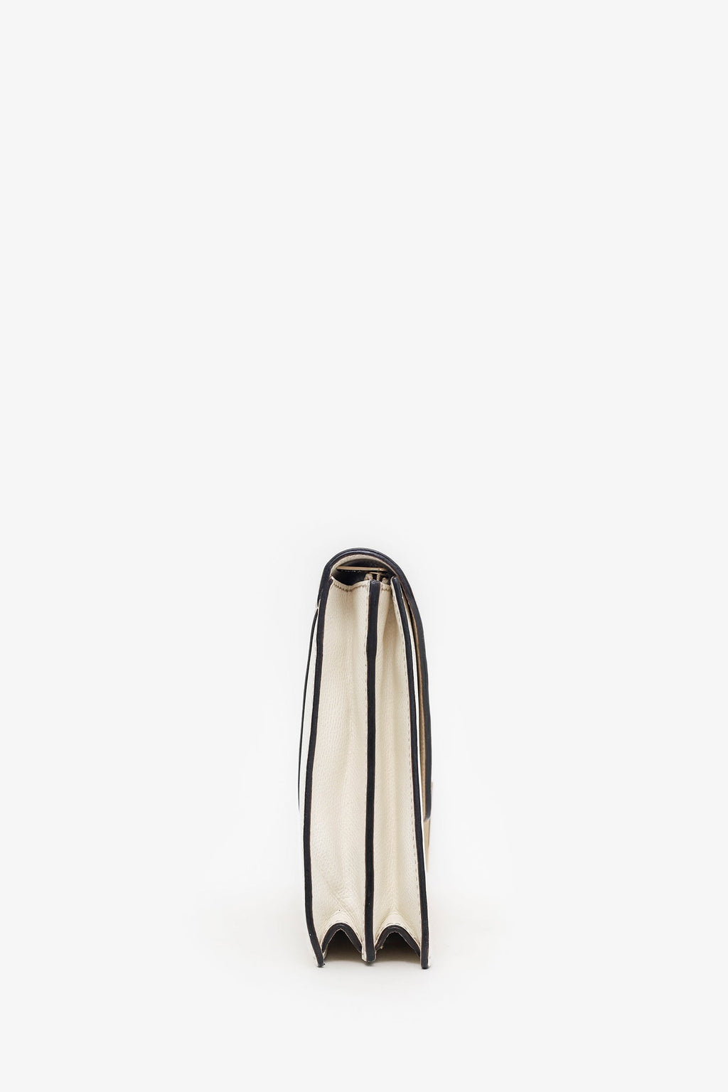 Valextra White Leather Envelope Clutch