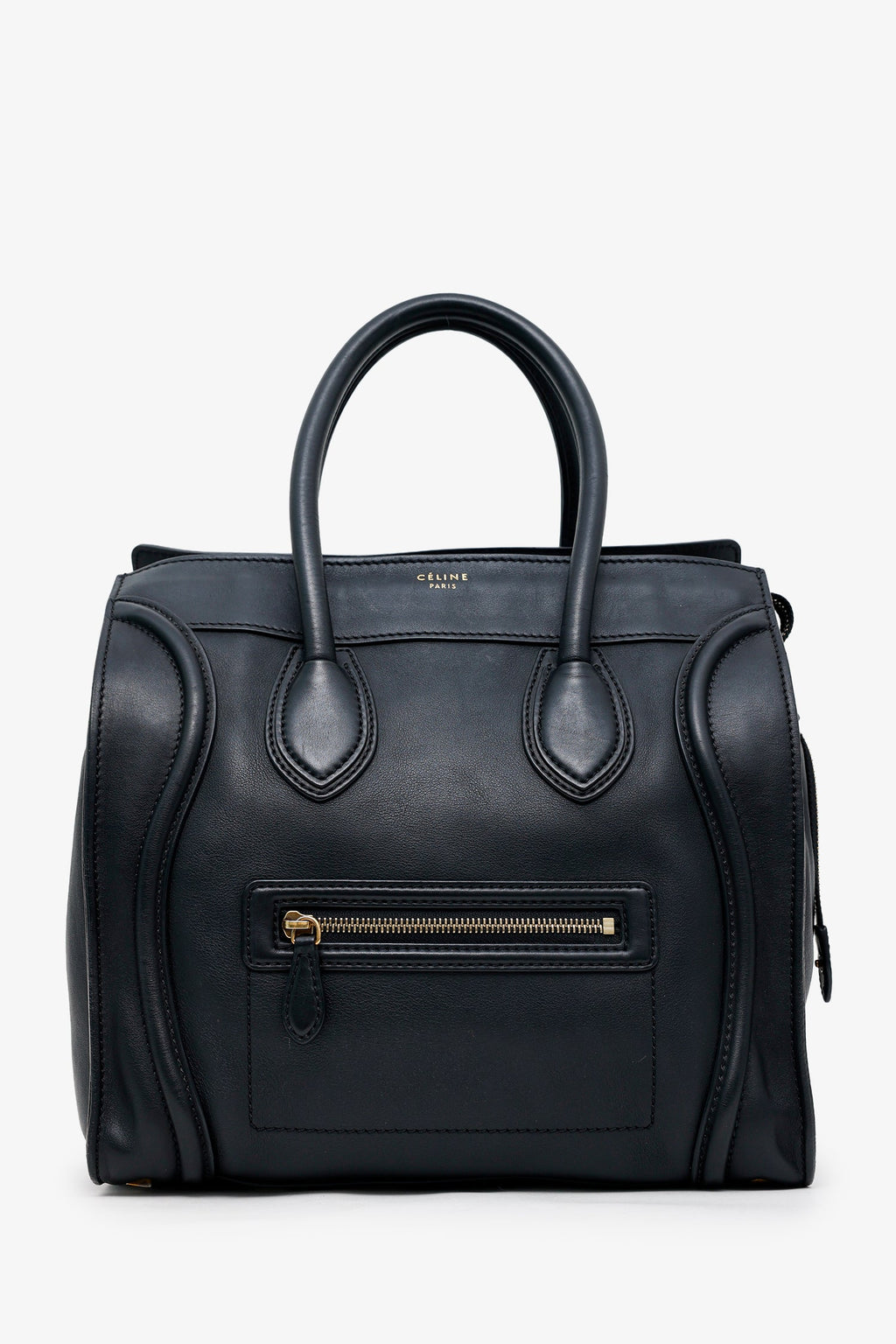 Celine Black Leather Micro Luggage Tote
