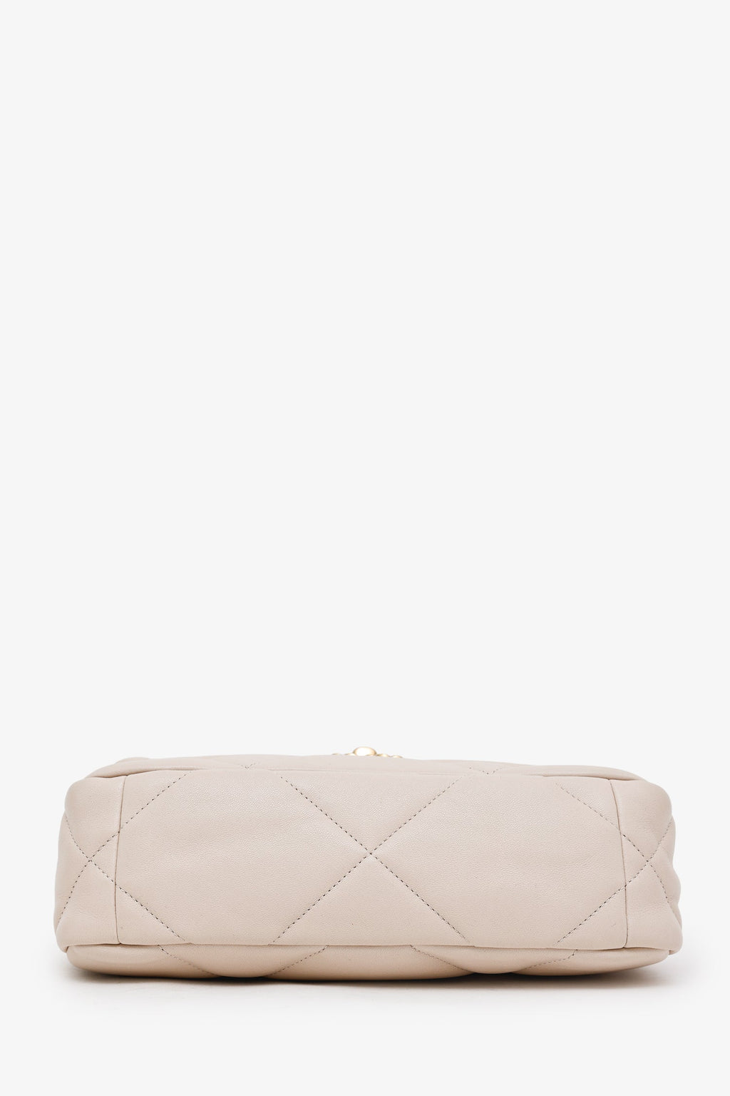 Pre-Loved Chanel™ 2022 Beige Goatskin Leather 'Chanel 19' Small Flap Shoulder Bag