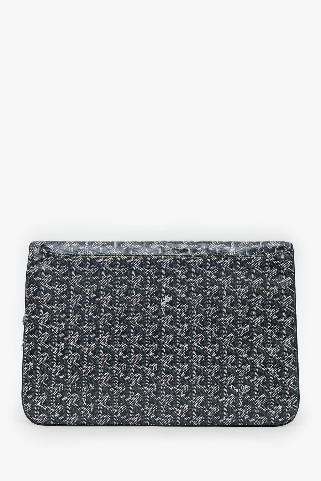 Goyard Grey Goyardine Leather 'Sainte Marie' GM Clutch