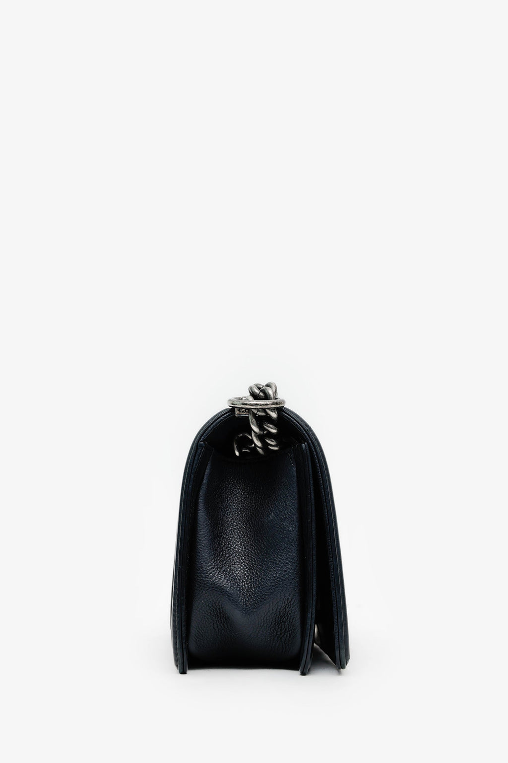 Pre-Loved Chanel™ 2013-14 Black Lambskin Medium Boy Bag
