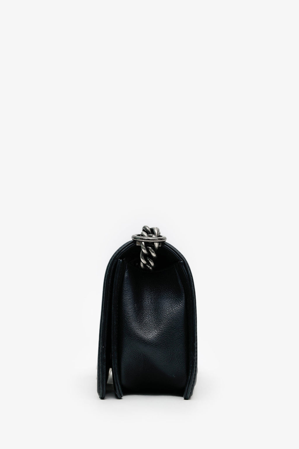 Pre-Loved Chanel™ 2013-14 Black Lambskin Medium Boy Bag