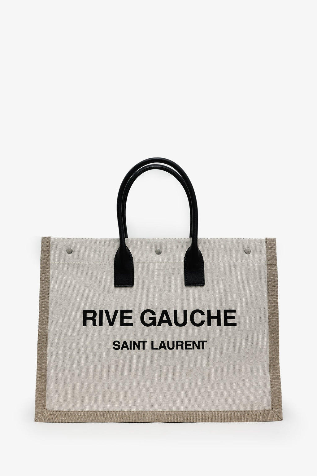 Saint Laurent Neutral Canvas Large Rive Gauche Canvas Tote