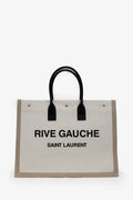 Saint Laurent Neutral Canvas Large Rive Gauche Canvas Tote