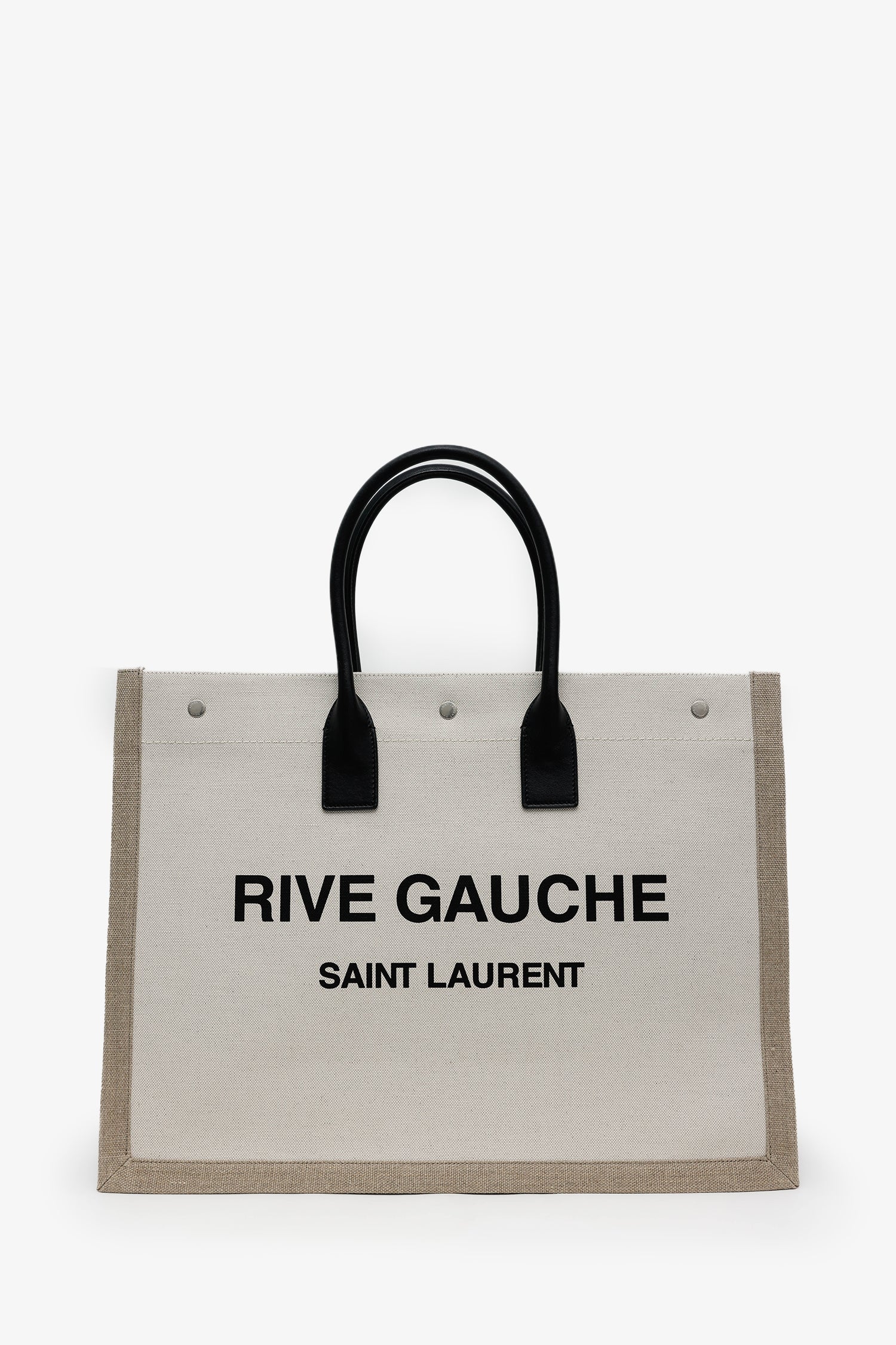 Saint Laurent Neutral Canvas Large Rive Gauche Canvas Tote