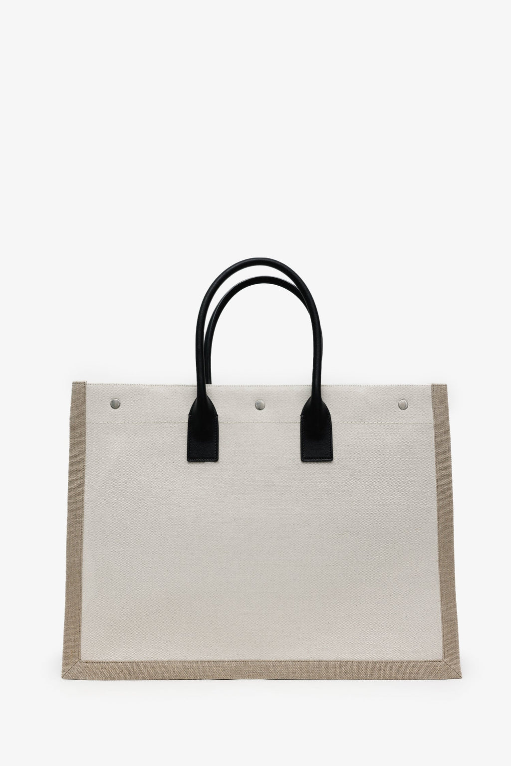 Saint Laurent Neutral Canvas Large Rive Gauche Canvas Tote