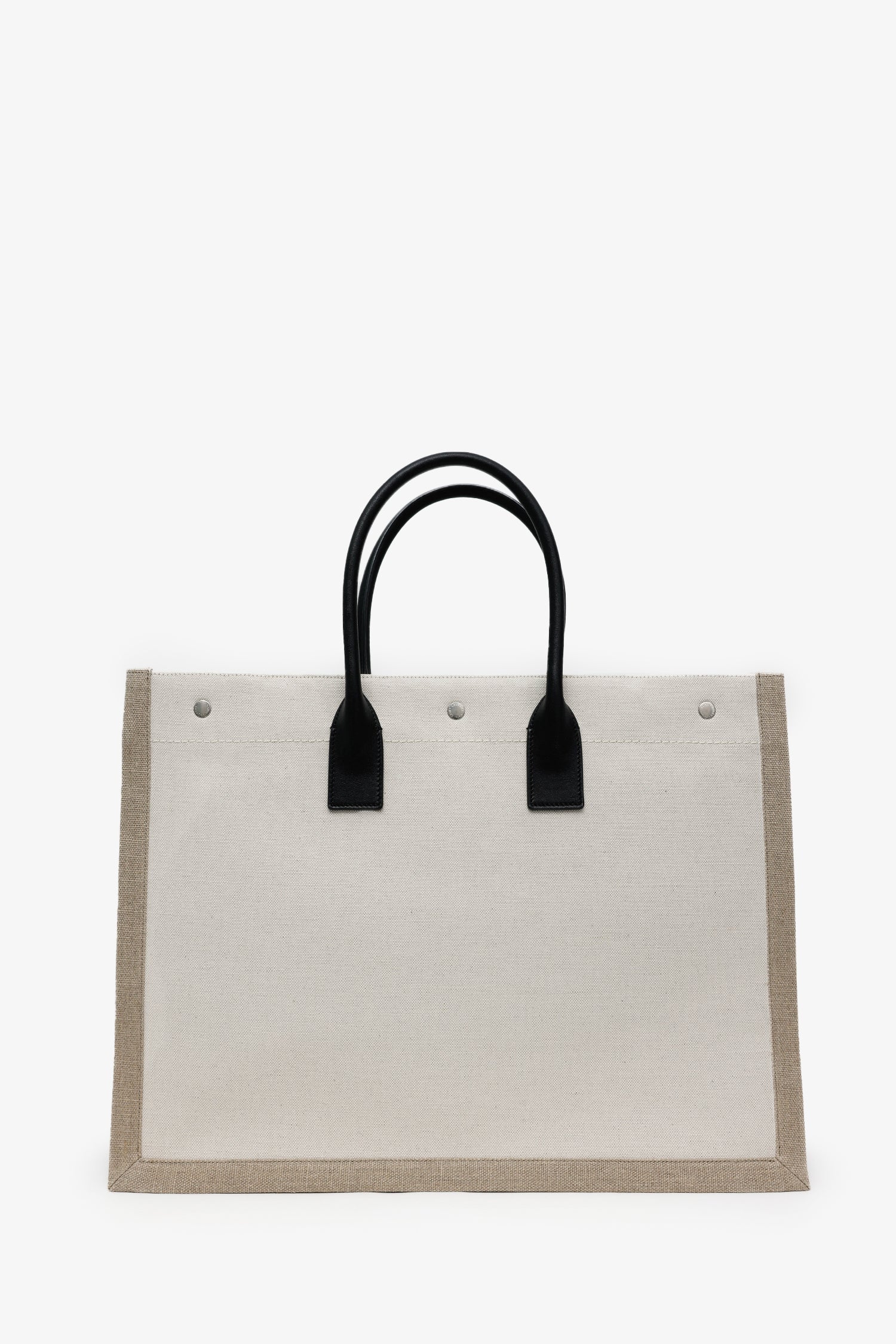 Saint Laurent Neutral Canvas Large Rive Gauche Canvas Tote