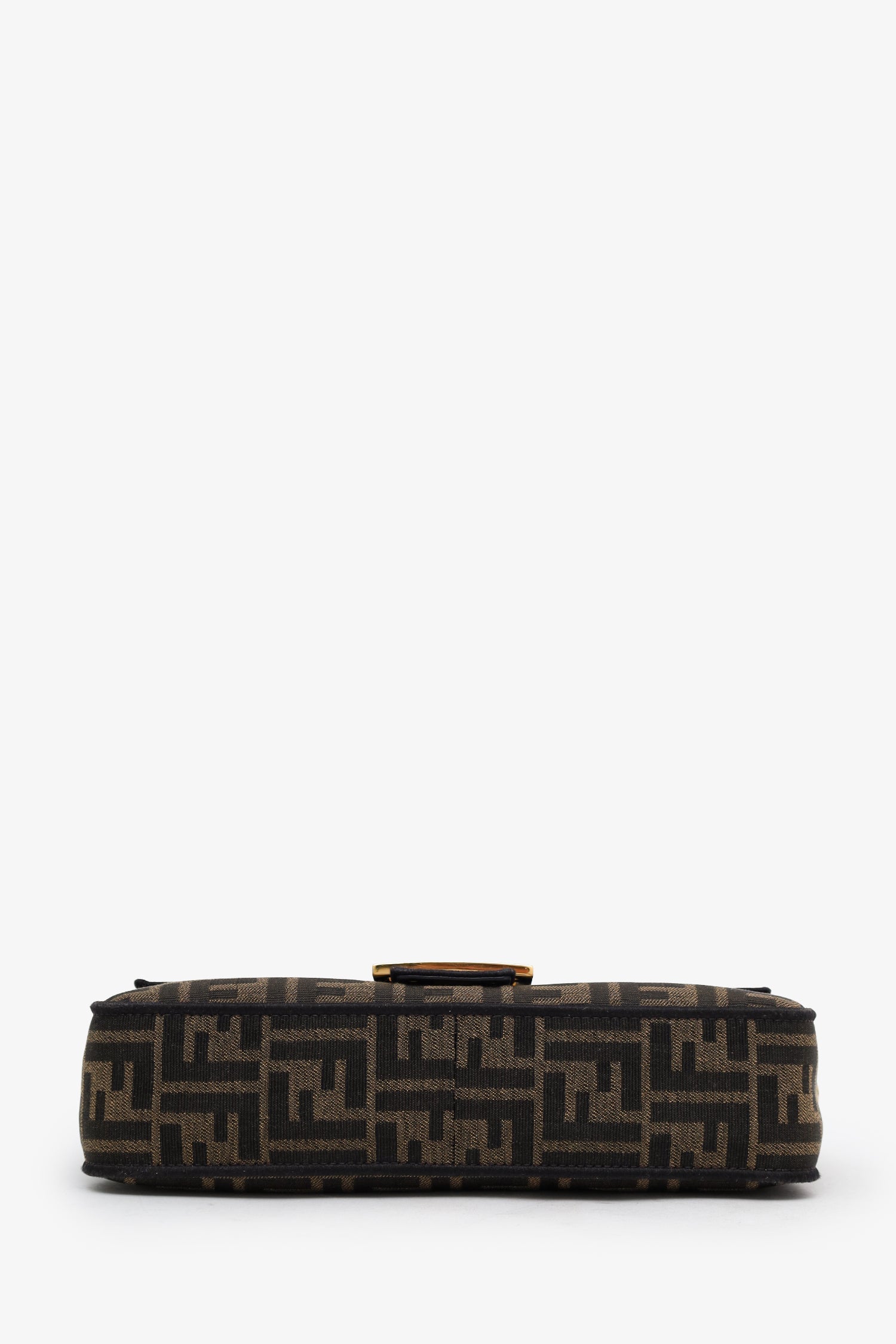 Fendi Brown Zucca Jacquard FF 1974 Medium Baguette Crossbody