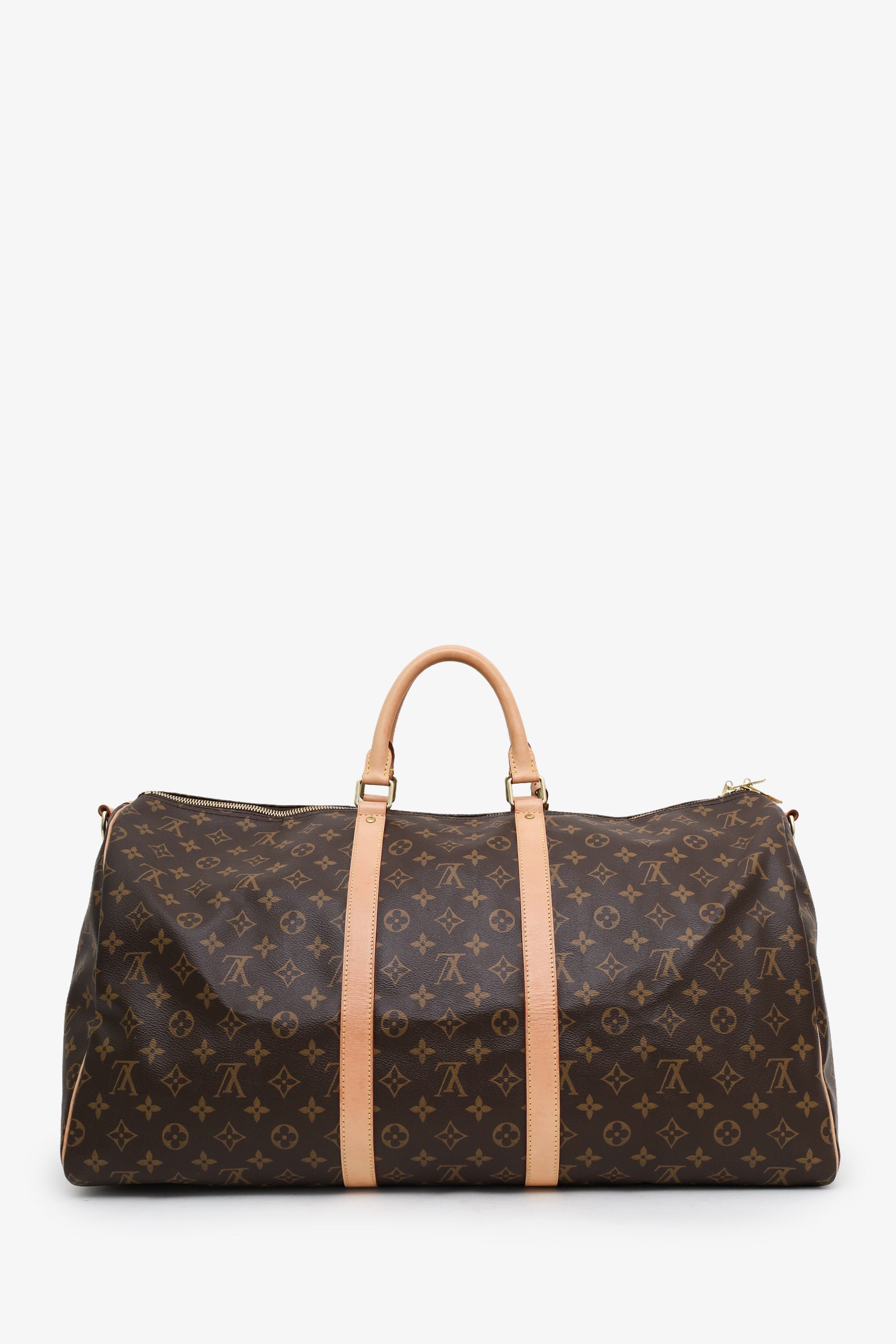 Louis Vuitton Monogram Canvas/Leather Keepall Bandoulière 55 With Strap (Microchip)