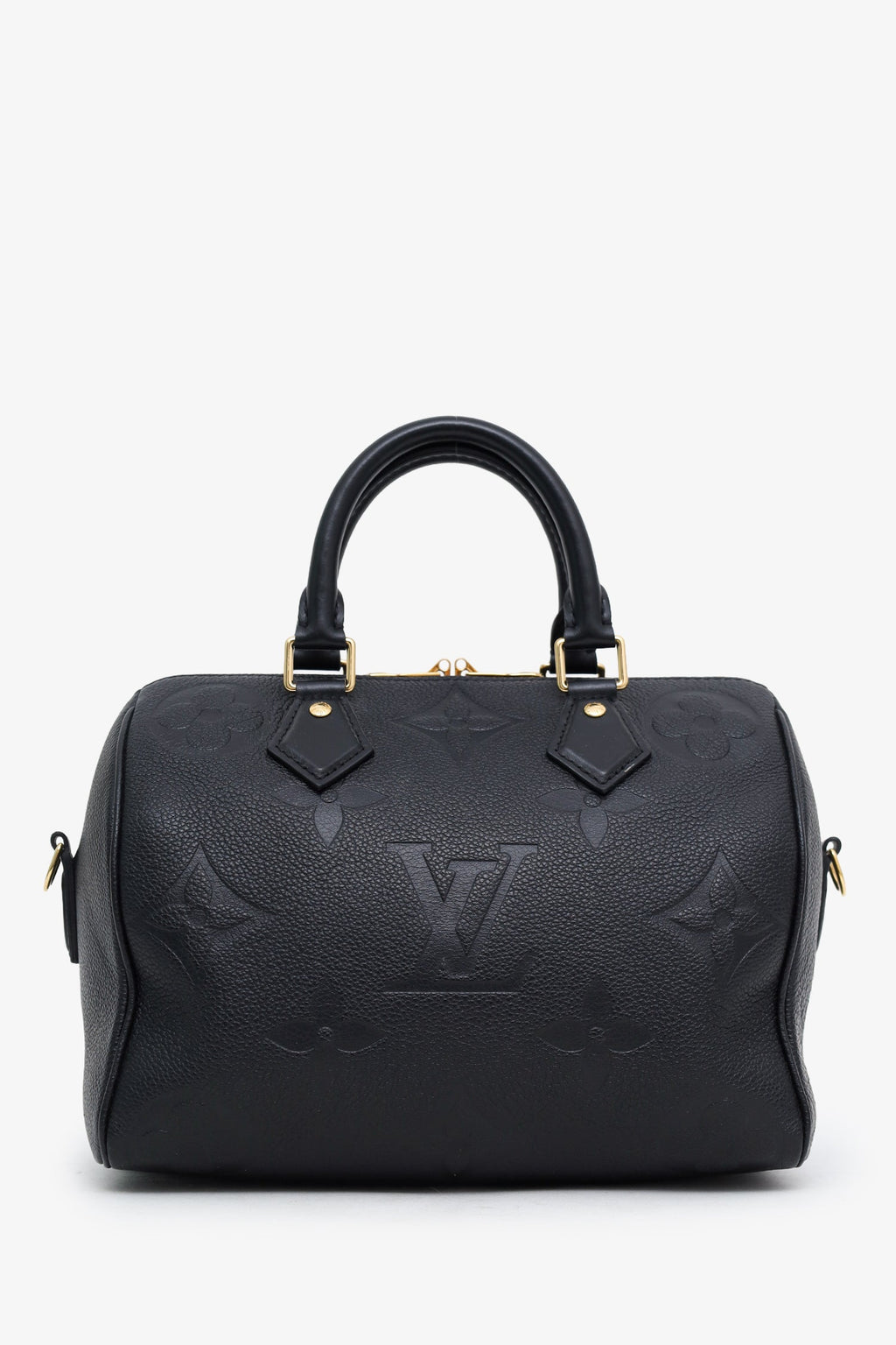 Louis Vuitton Black Monogram Giant Empreinte Leather Speedy 25 NM Bandouliere Bag With Strap