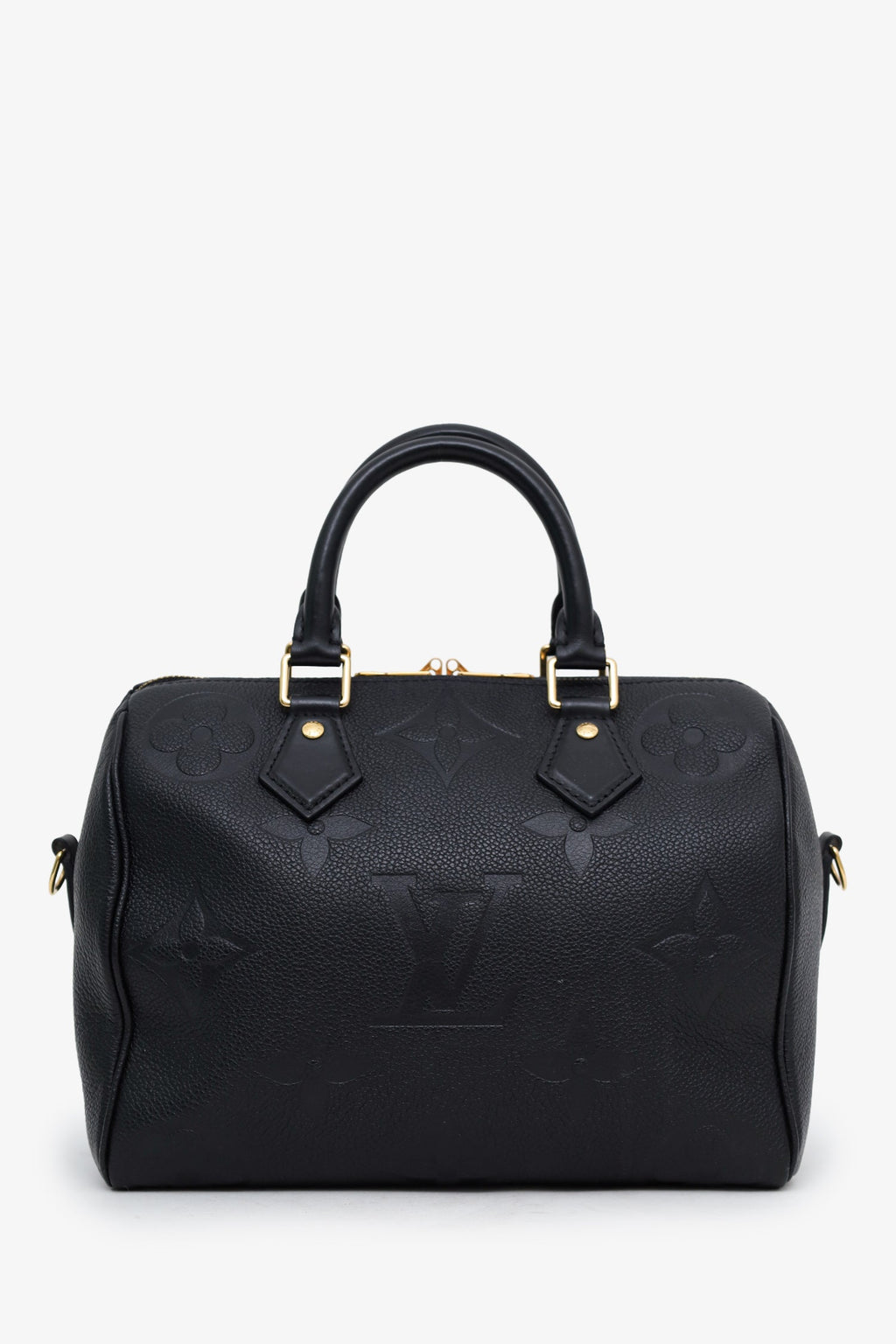 Louis Vuitton Black Monogram Giant Empreinte Leather Speedy 25 NM Bandouliere Bag With Strap