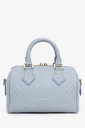 Louis Vuitton Blue Monogram Empreinte Leather Speedy Bandoulière 20 With Strap