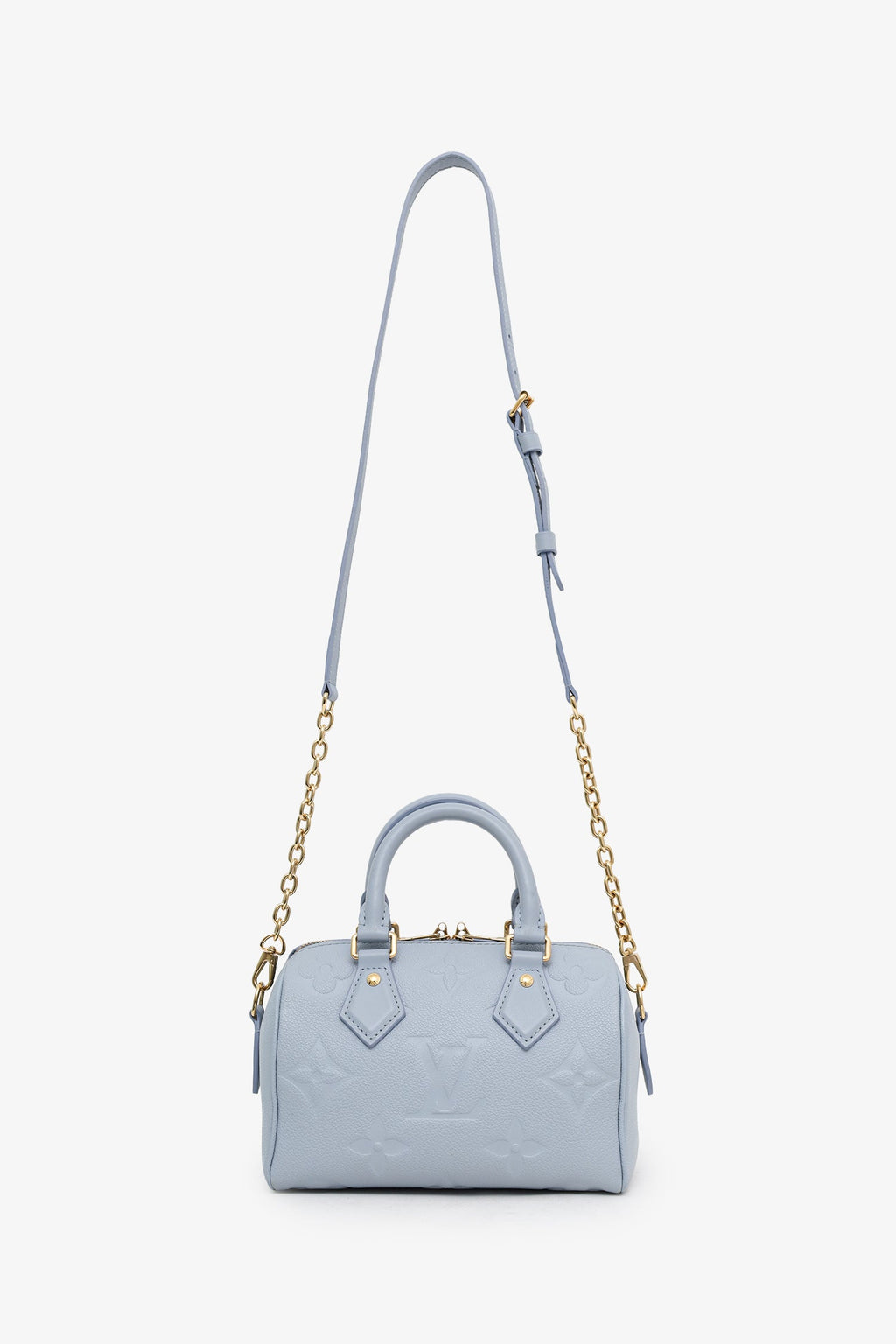 Louis Vuitton Blue Monogram Empreinte Leather Speedy Bandoulière 20 With Strap