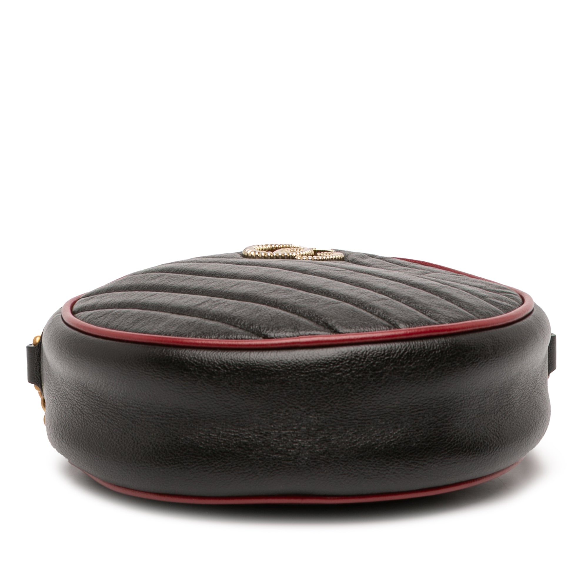 GG Marmont Round Shoulder Bag Diagonal Quilted Leather Mini