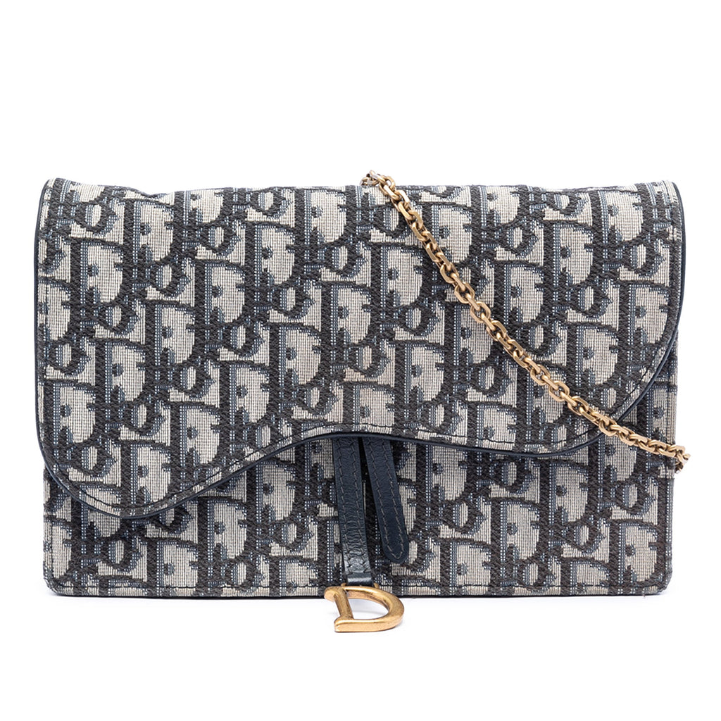 Saddle Chain Clutch Oblique Canvas