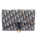 Saddle Chain Clutch Oblique Canvas