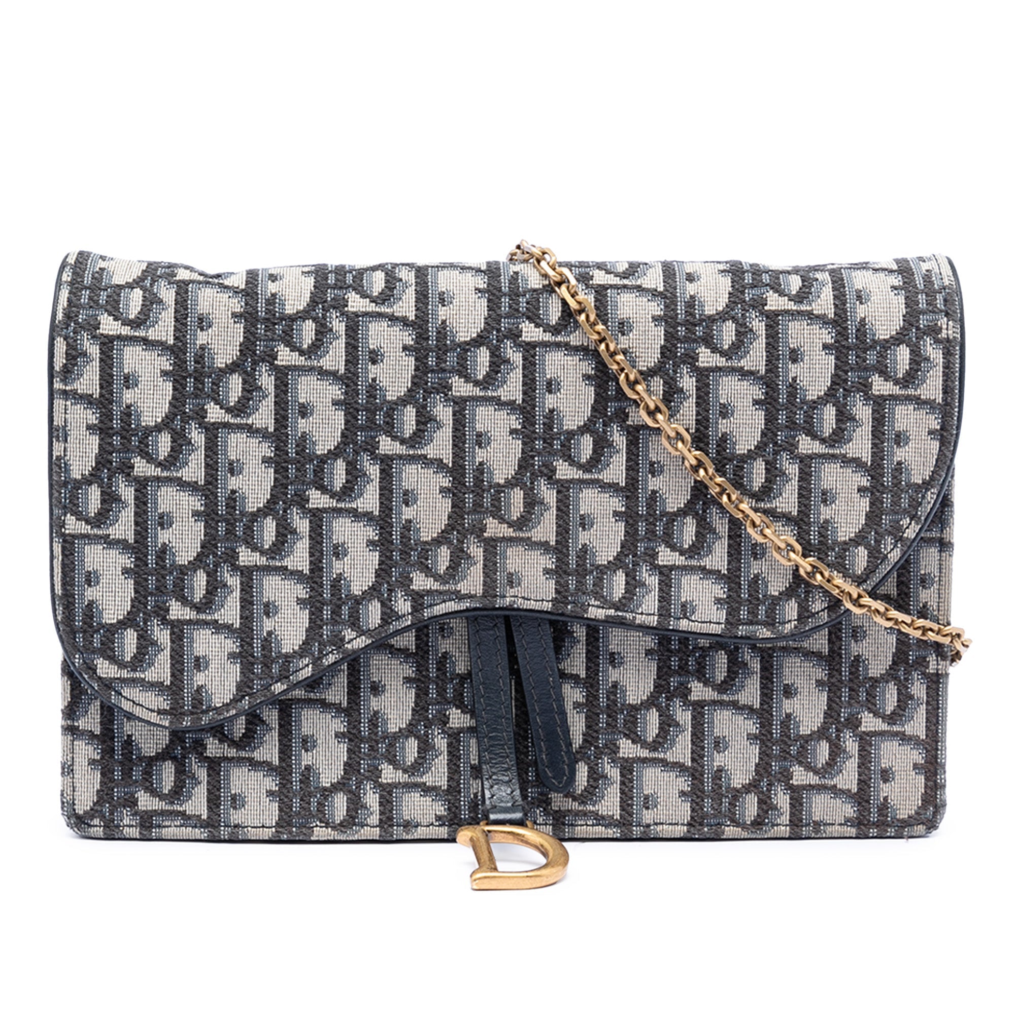 Saddle Chain Clutch Oblique Canvas